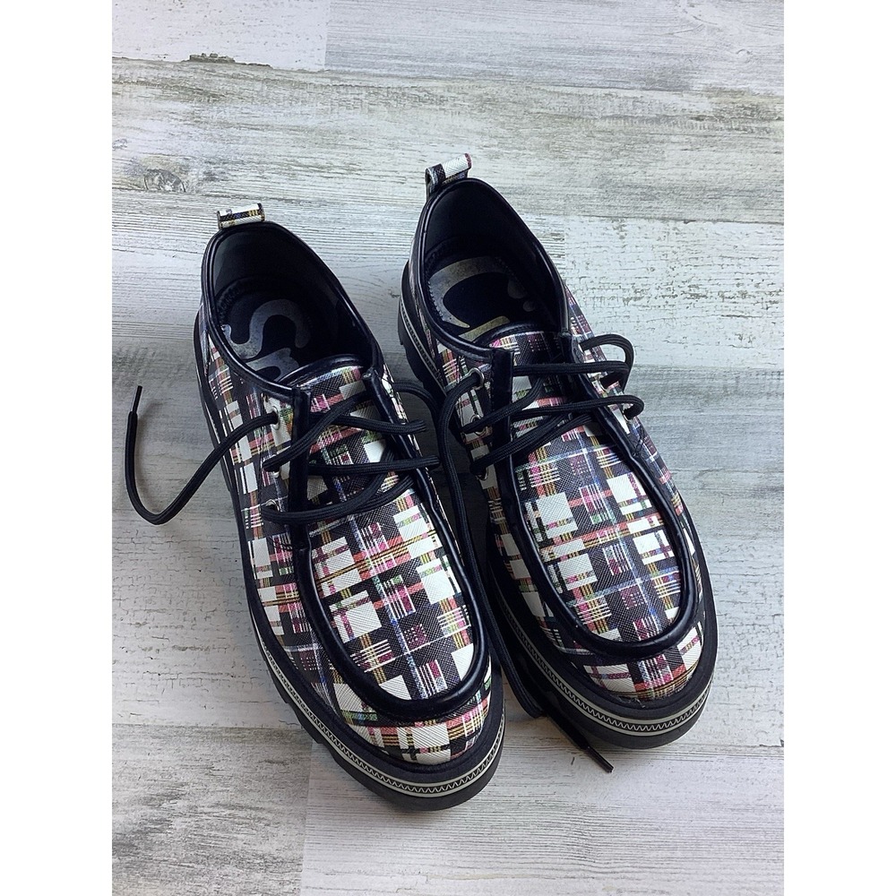 Circus By Sam Edelman Women Sz 8 Platform Chunky Larow Loafters Multicolor Plaid